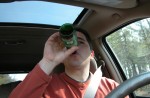 Man driving with an open container