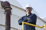 Man working at industrial plant